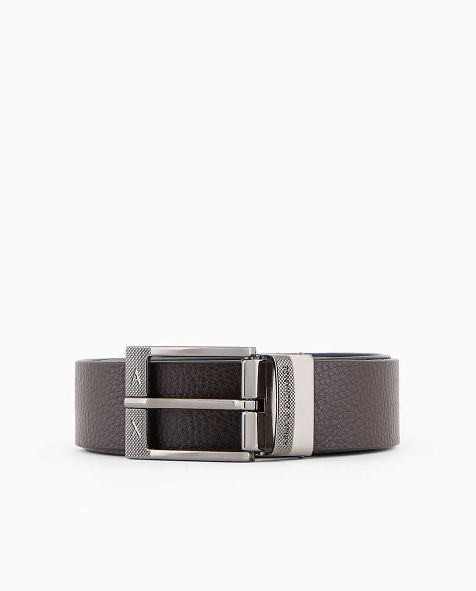 

Двусторонний кожаный мужской ремень Armani Exchange, черный