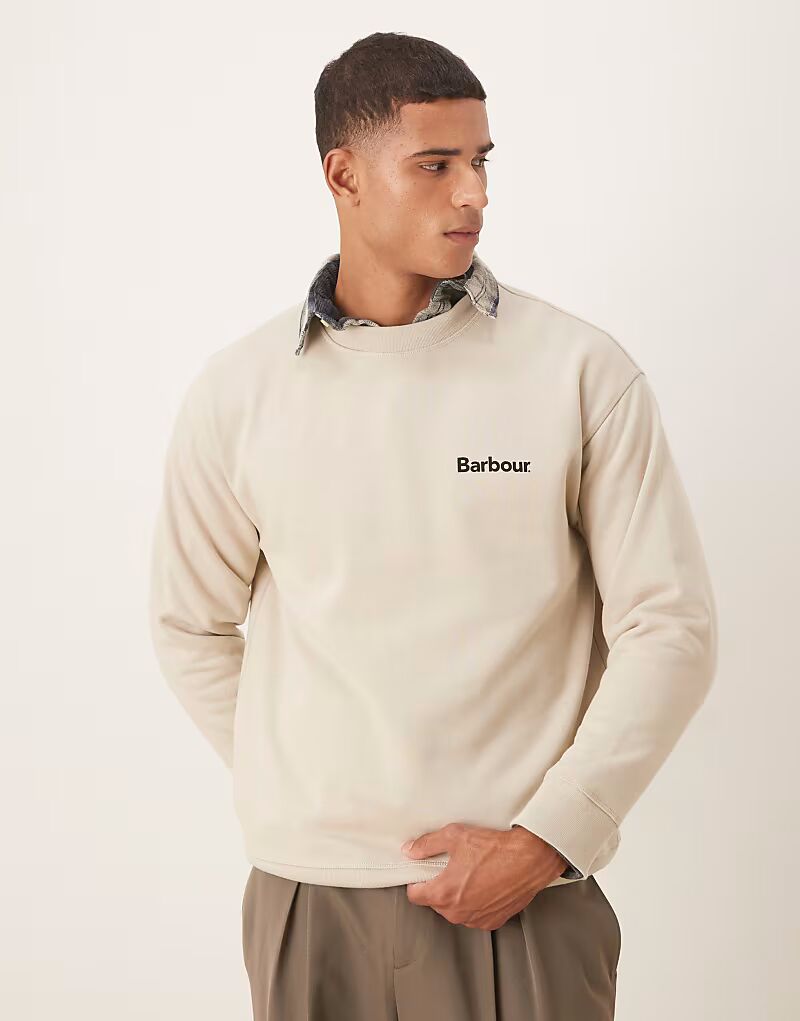 

Толстовка Nicholas с круглым вырезом и начесом, свободного кроя, в цвете «дымка» Barbour