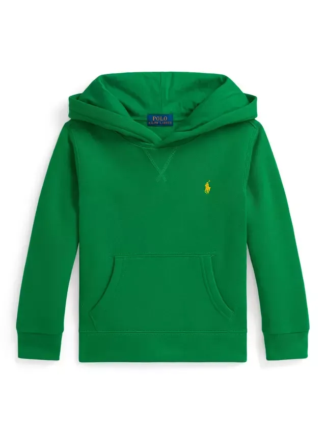 Детская толстовка с капюшоном из смесовой хлопковой ткани с логотипом Ralph Lauren