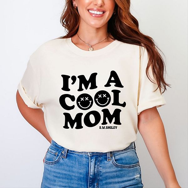 

SWSmiley i'm a cool mom smiley face garment dyed футболка Simply Sage Market, Ivory, Зеленый, SWSmiley i'm a cool mom smiley face garment dyed футболка Simply Sage Market, Ivory