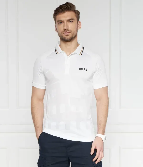 Поло Паттео slim fit Boss Green, белый — фото 3