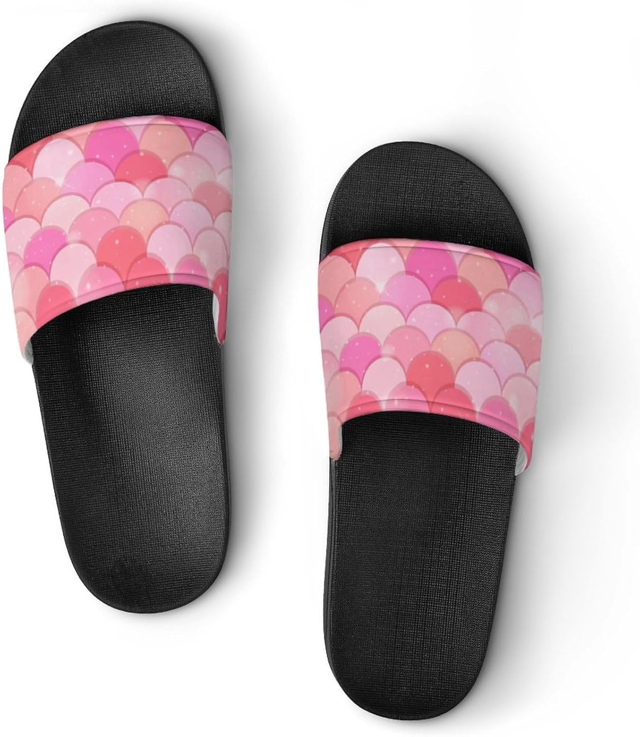 

Мужские домашние шлепанцы GUPNWQXX с принтом рыбьей чешуи, женские нескользящие банные с открытым носком, повседневные пляжные шлепанцы для бассейна, красный