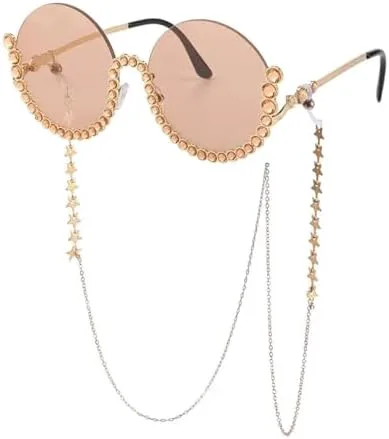 

Круглые солнцезащитные очки с бриллиантами для женщин, модные солнцезащитные очки со стразами для женщин, винтажные овальные очки с кристаллами MTZJH, C5brown