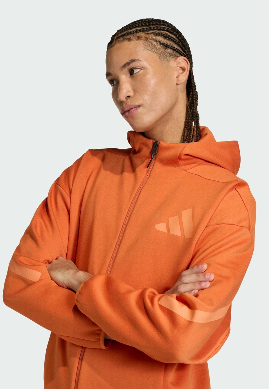 Толстовка Adidas Sportswear M Z N E FZ, Fox Orange/Orange — фото 4