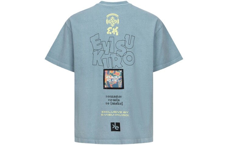 

Футболка мужская серая/синяя Evisu, серый/синий