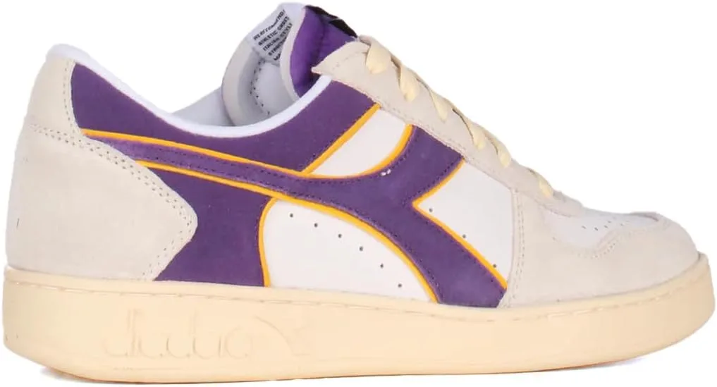 Кроссовки Diadora Unisex Magic Low из замши, белый/фиолетовый/лавандовый — фото 4
