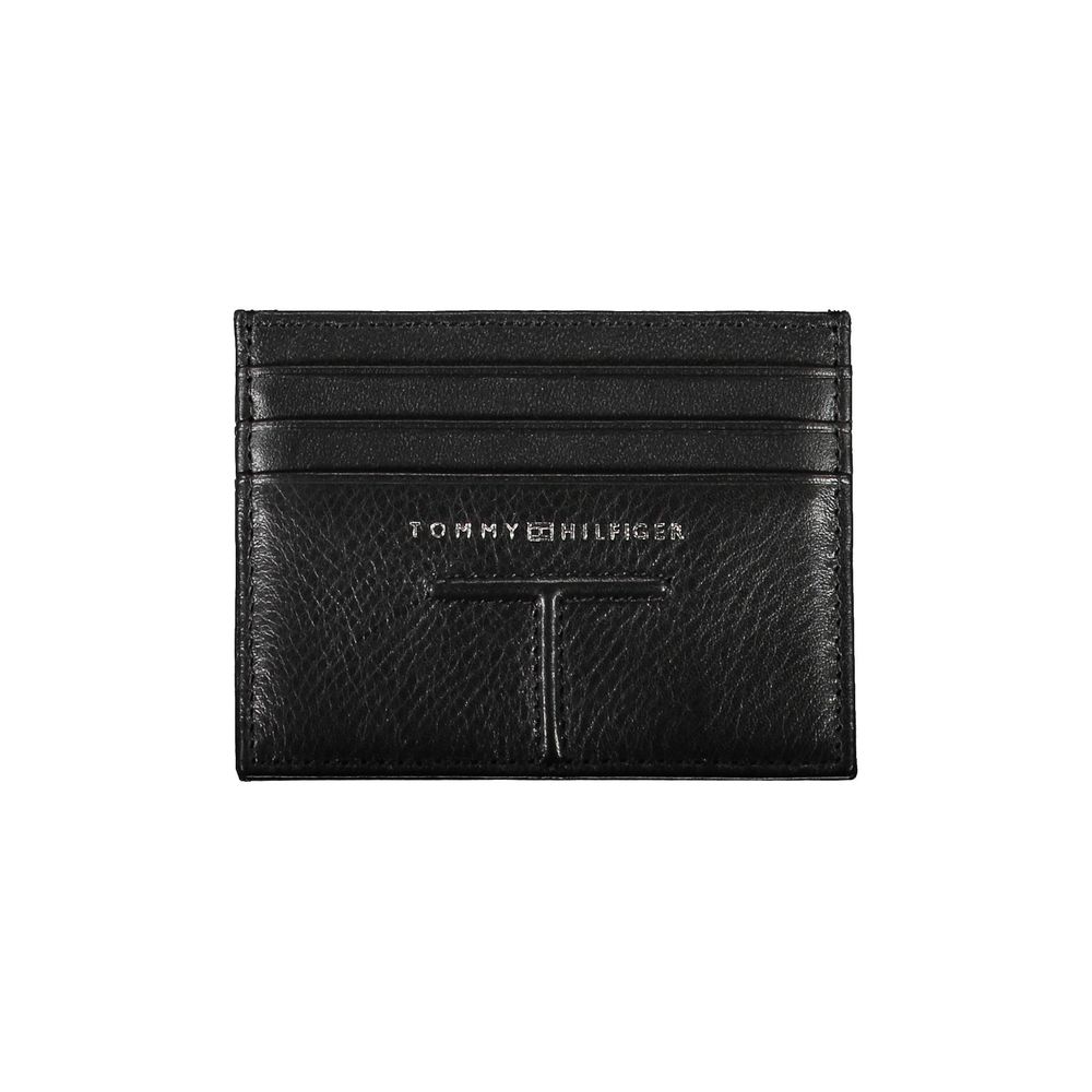 

Черный кожаный мужской кошелек Tommy Hilfiger