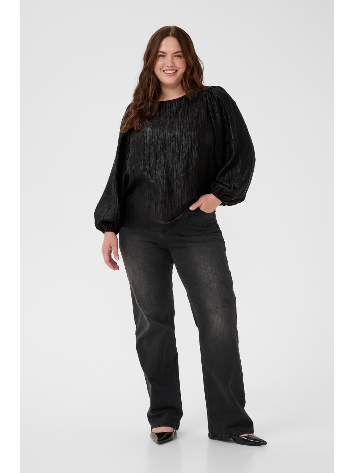 

KAFFE curve Блузка с длинными рукавами KCrizza, стандартный крой, черный, темно-синий