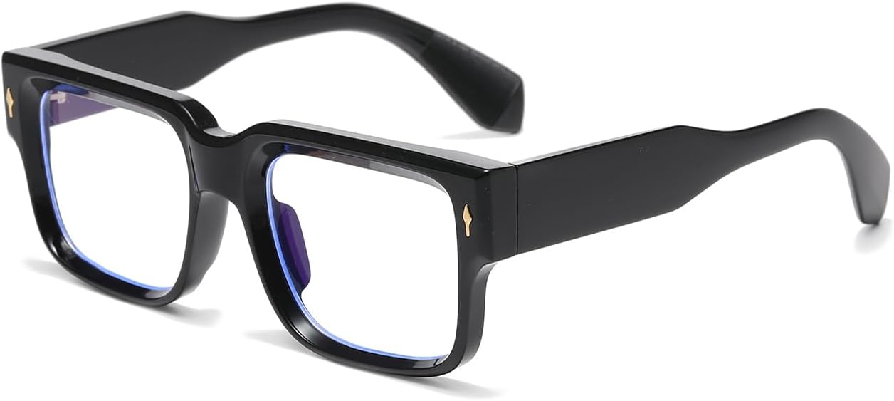 

Солнцезащитные очки HJSTES в толстой квадратной оправе для женщин и мужчин. Модные ретро-очки в квадратной оправе. Массивные прямоугольные солнцезащитные очки, A01 Black Frame/Clear Lens