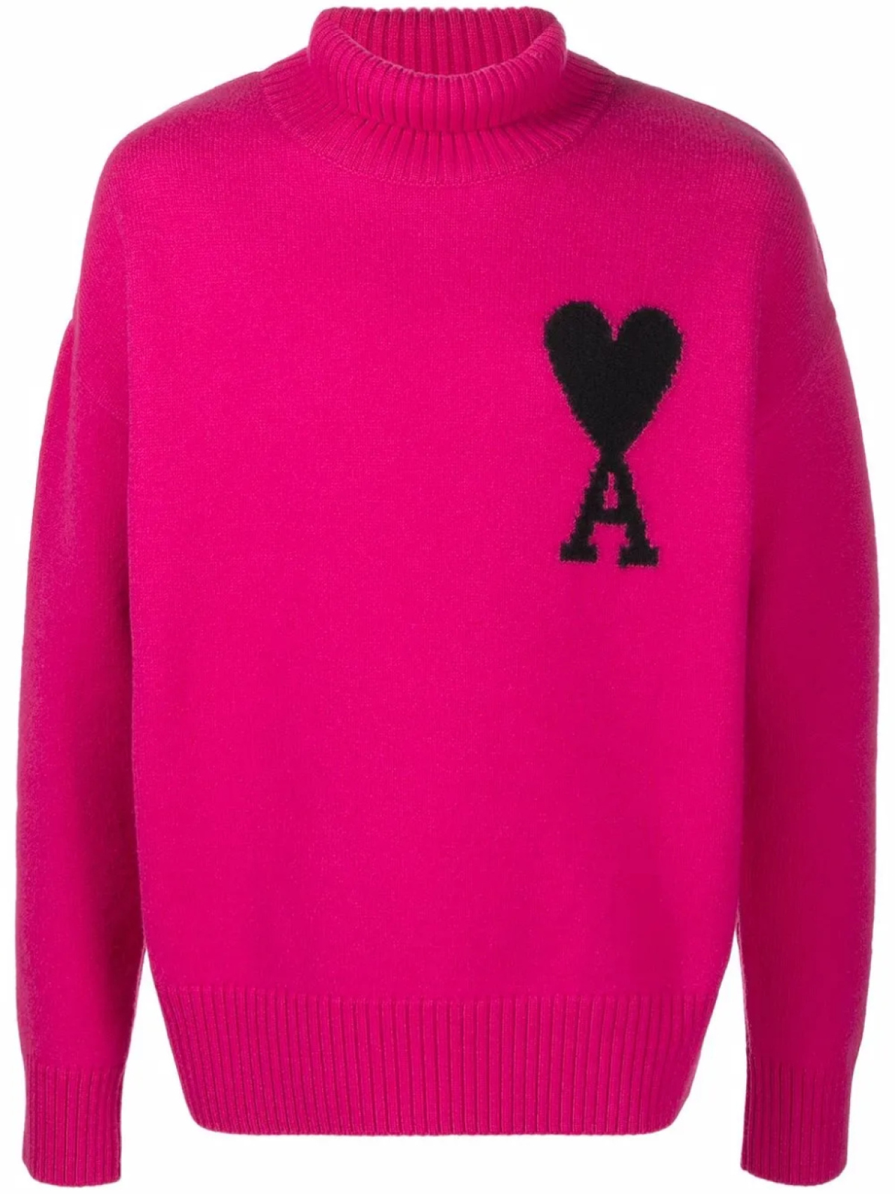 

AMI Paris джемпер с монограммой Ami de Coeur и высоким воротником, розовый