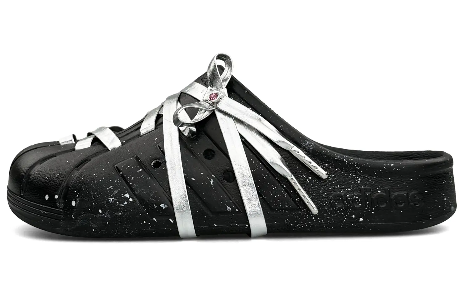 

ADILETTE CLOGS Шлепанцы унисекс серебристые Adidas