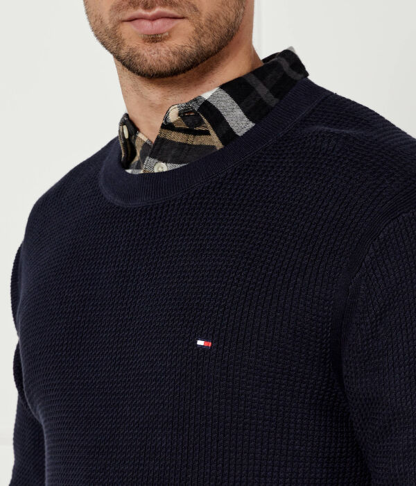 Джемпер мужской Tommy Hilfiger с вафельной фактурой, синий — фото 4