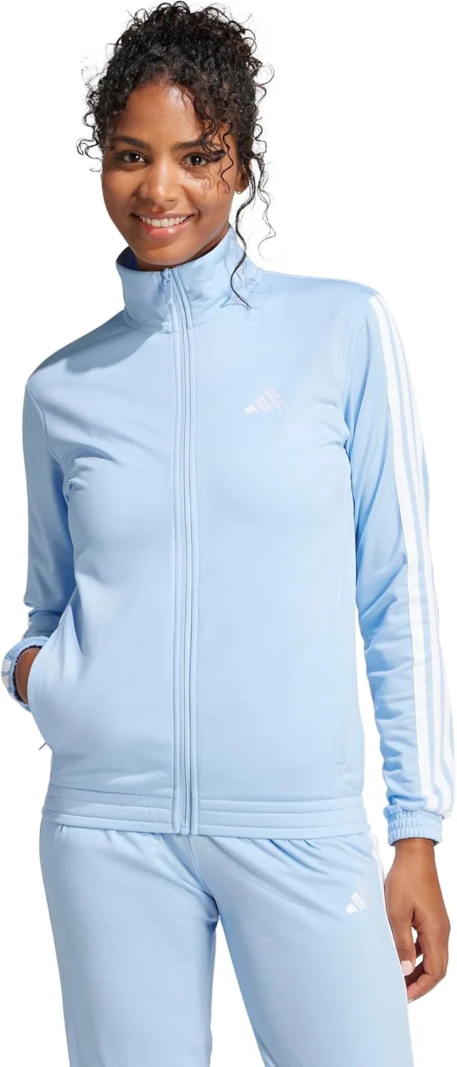 Трек-куртка adidas с 3 полосками, синяя/белая — фото 2