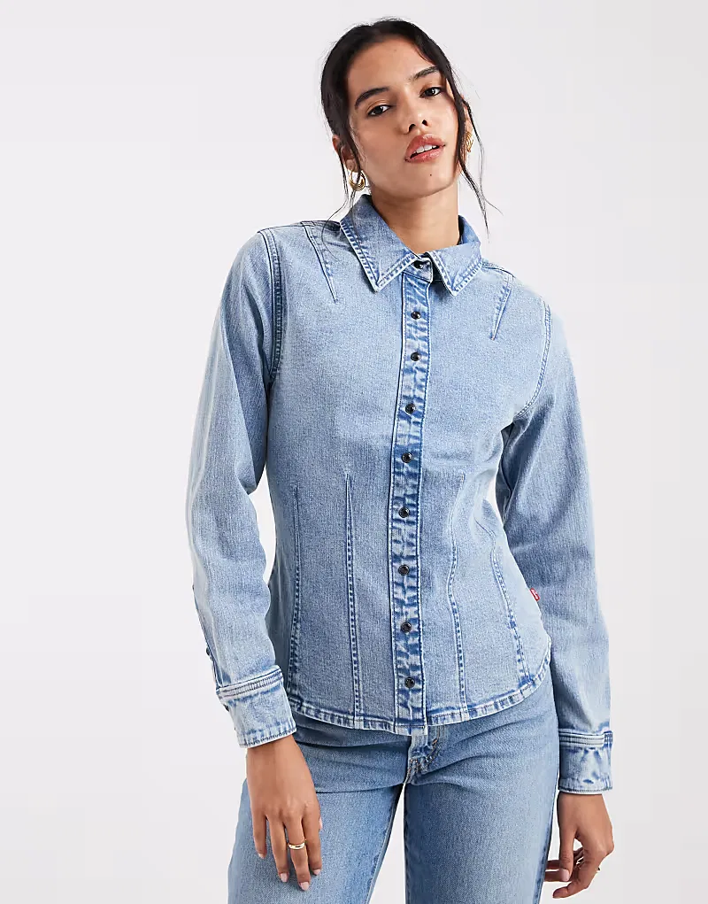Джинсовая рубашка Levis приталенного кроя Levi's, светло-голубой