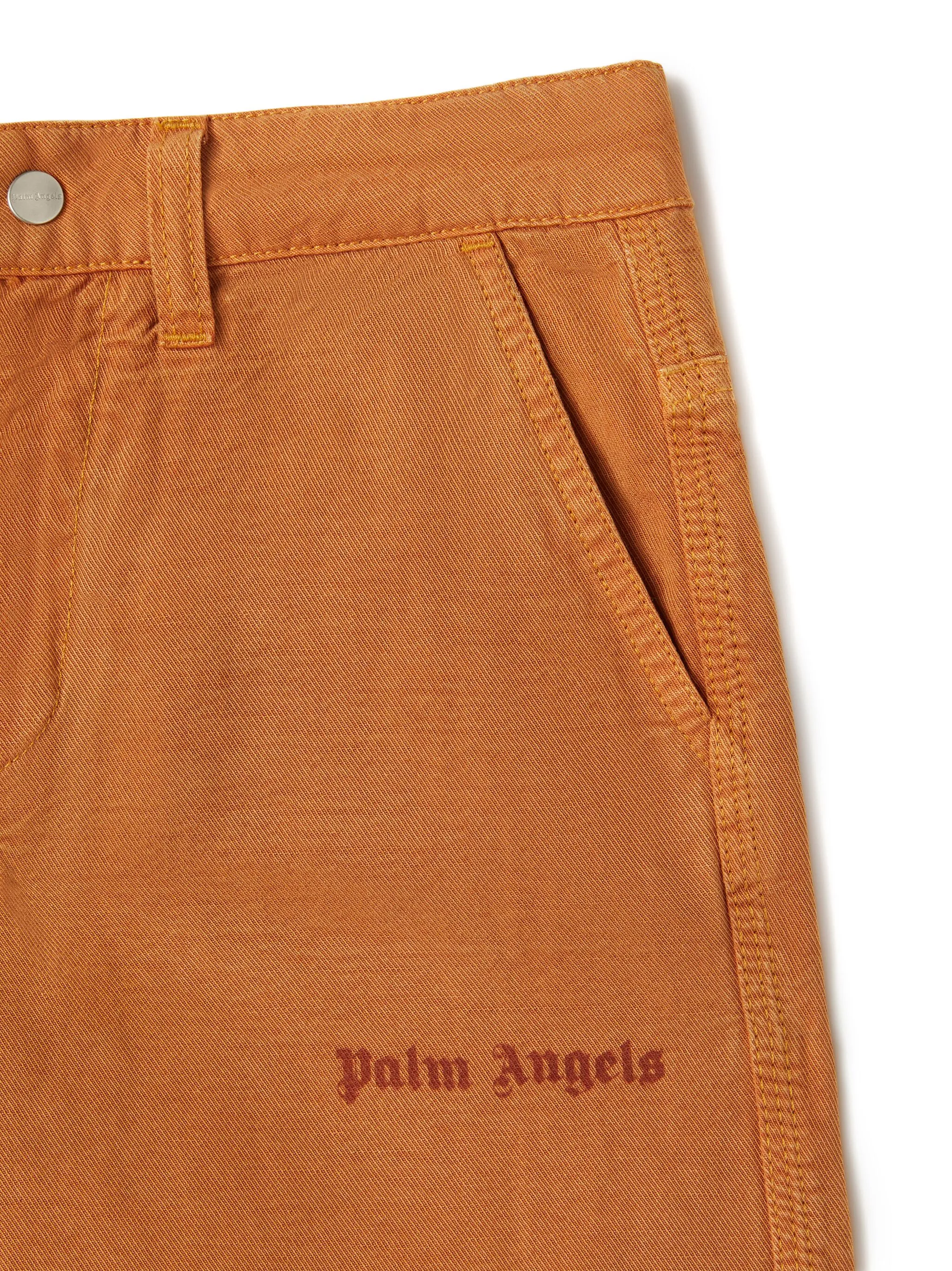 Прямые шорты с логотипом Palm Angels Kids, оранжевый — фото 2