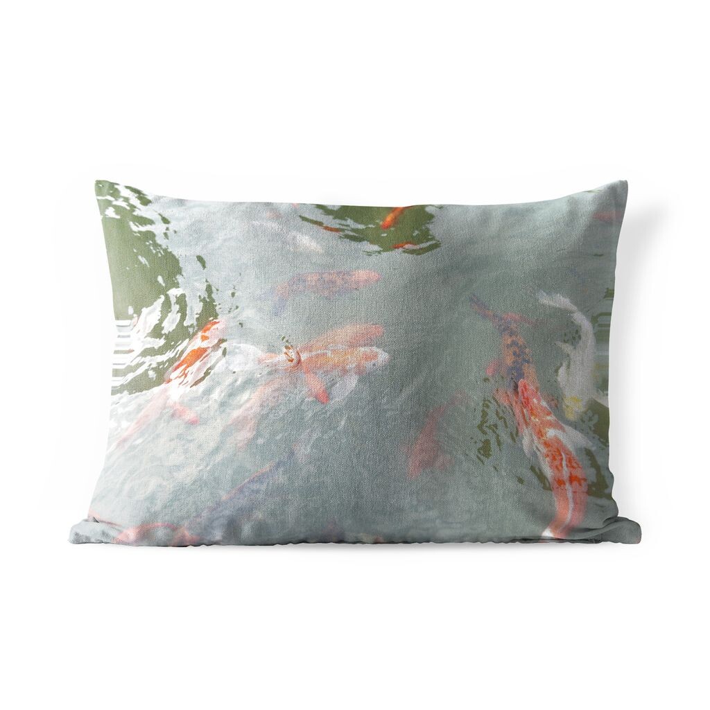 

Подушка для улицы MuchoWow — Группа карпов кои в пруду — 50x30 см — Защита от атмосферных воздействий — Подушка для отдыха — Чехол на подушку — Хлопчатобумажная ткань — Декоративные наволочки, мультиколор