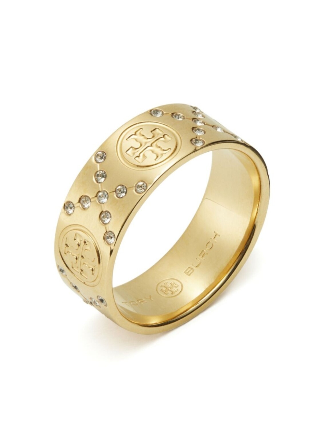 

Кольцо T Monogram Pave Tory Burch, золотой