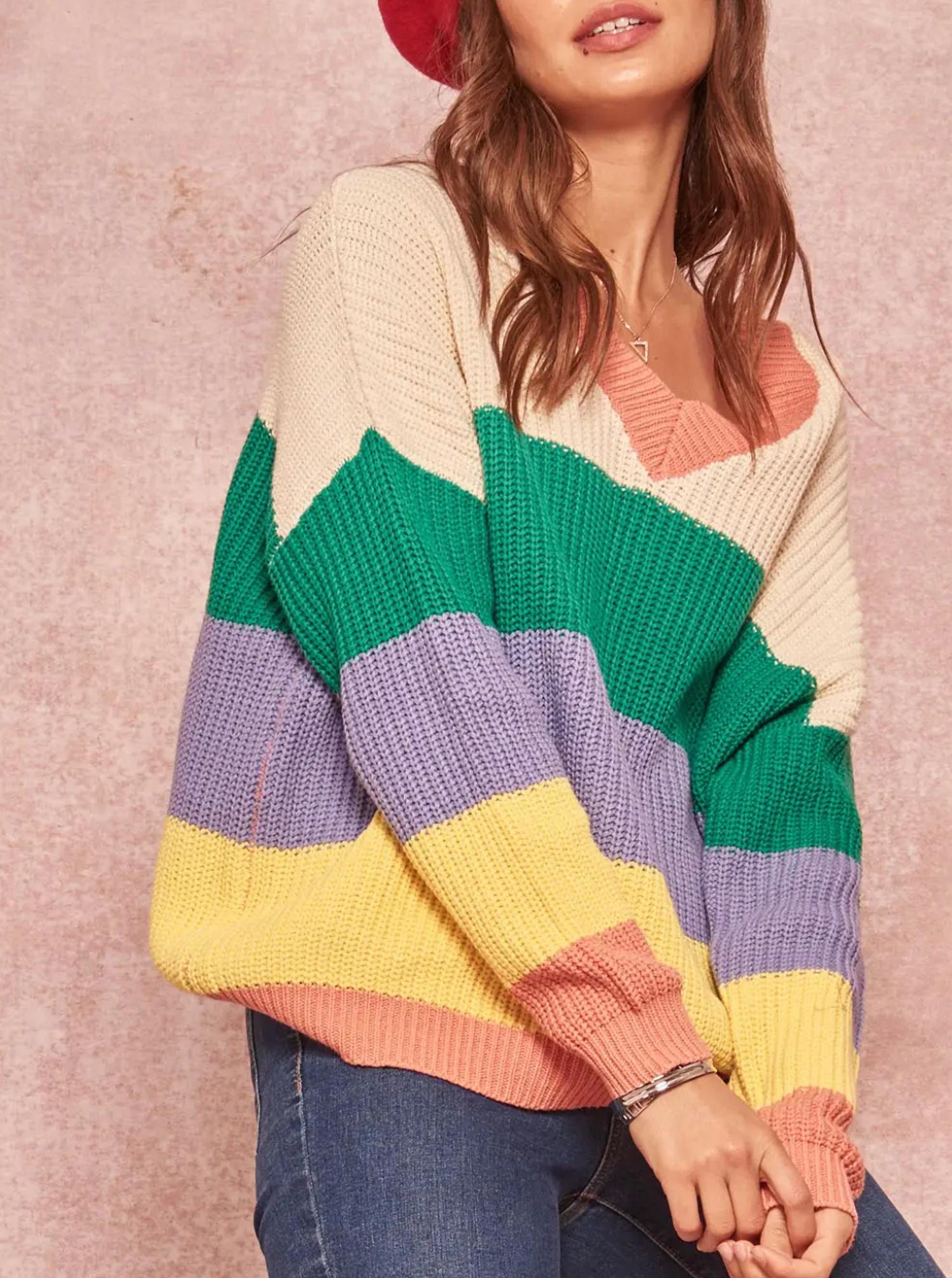 

Открытый вязаный свитер из хлопковой смеси в цвете крем/зеленый PROMESA