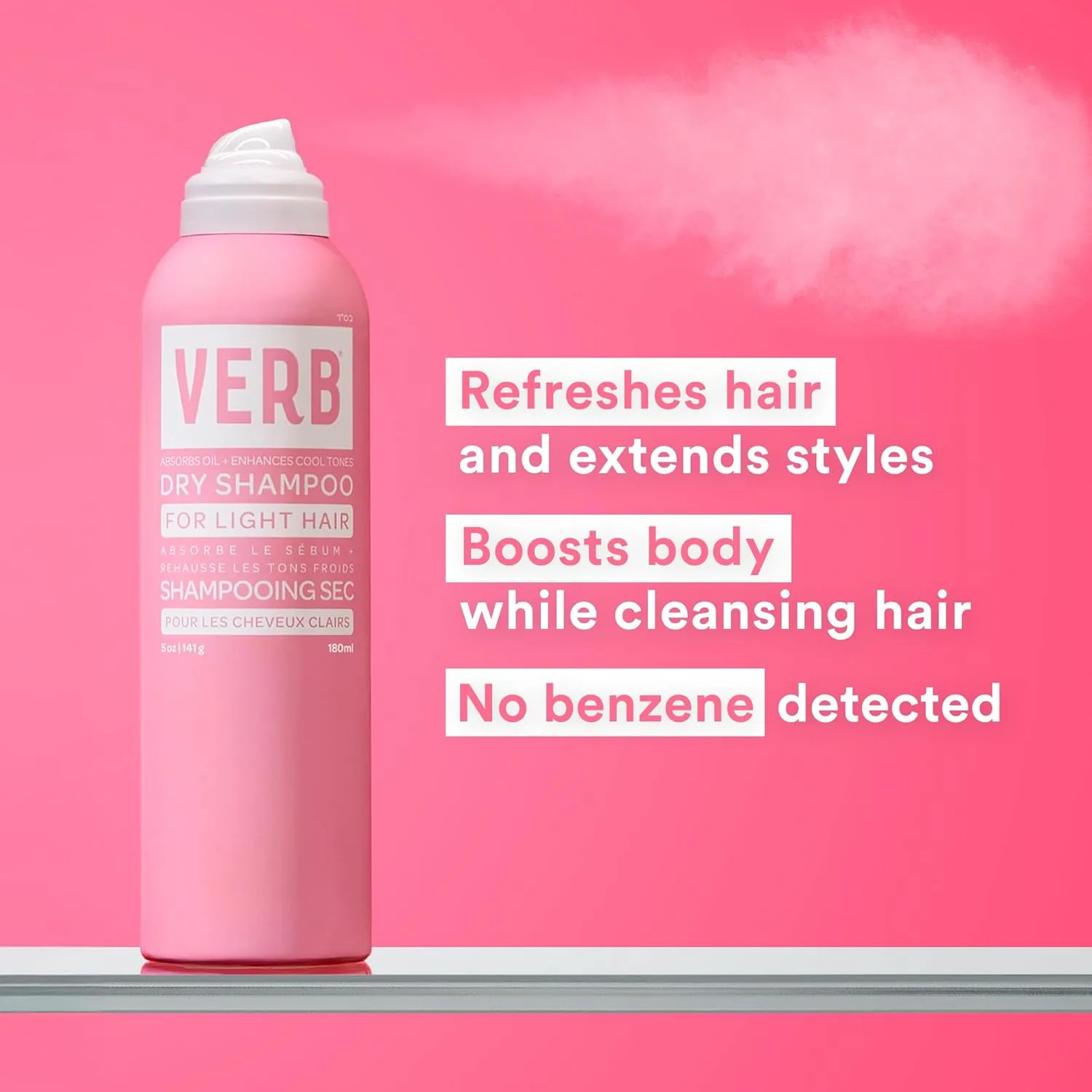 VERB Dry Shampoo Light - сухой шампунь для светлых тонов, освежает, абсорбирует жир и продлевает укладку, веганский, без парабенов и сульфатов 141.75 г (1 шт.) — фото 2