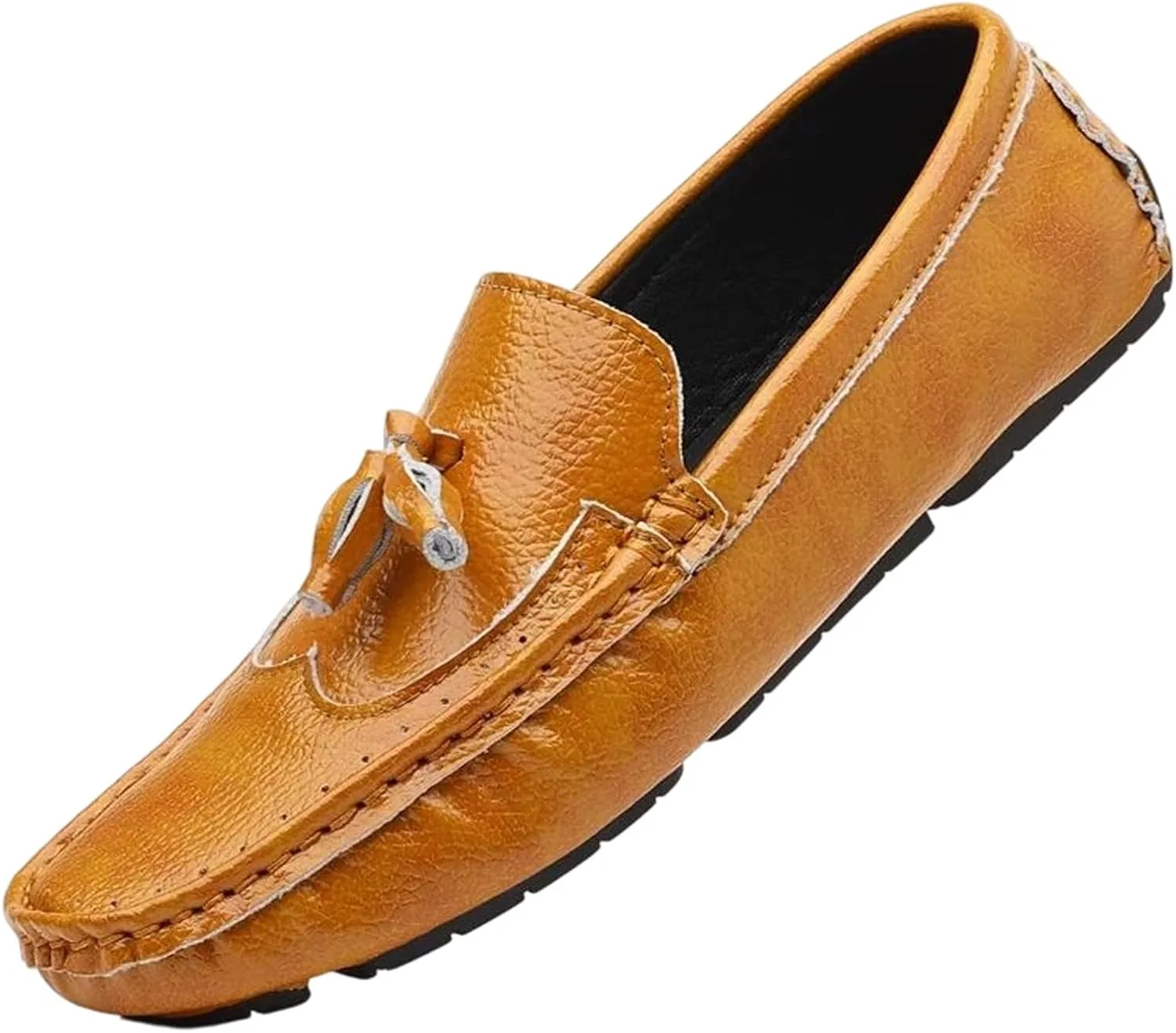 Мокасины кожаные мужские Adhdyuud Loafers, коричневый