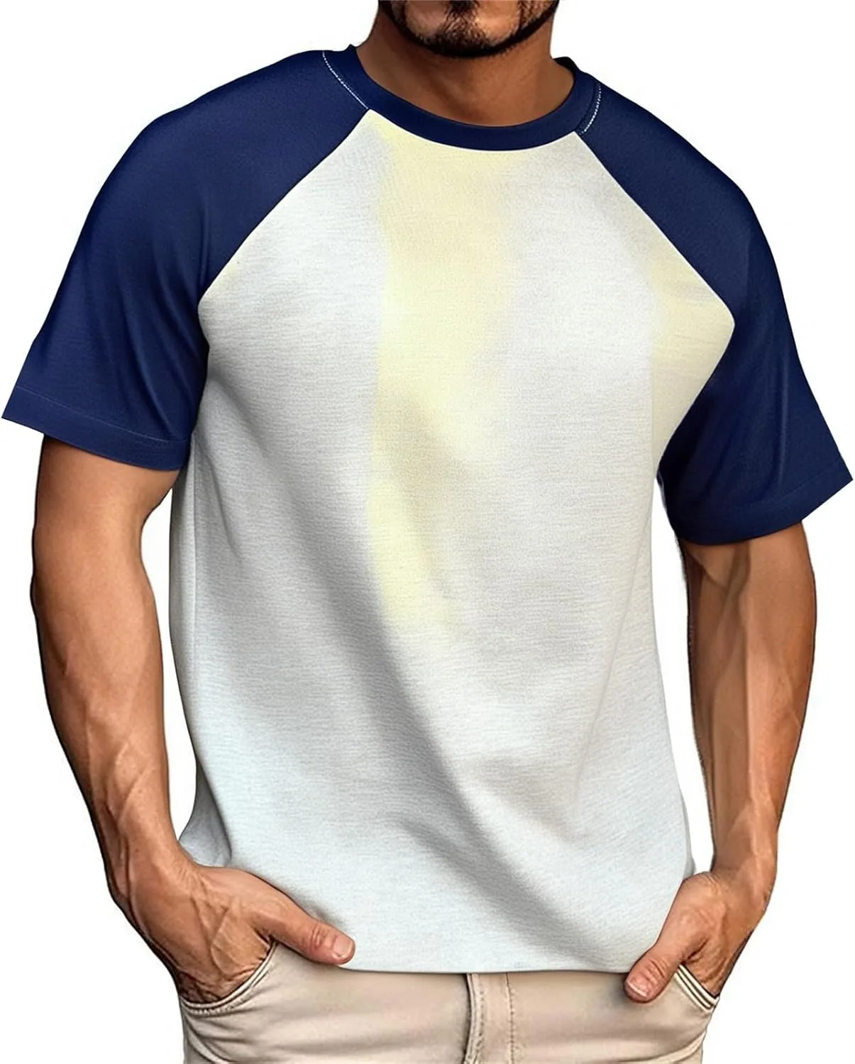 

Мужская футболка Raglan с коротким рукавом и цветными блоками