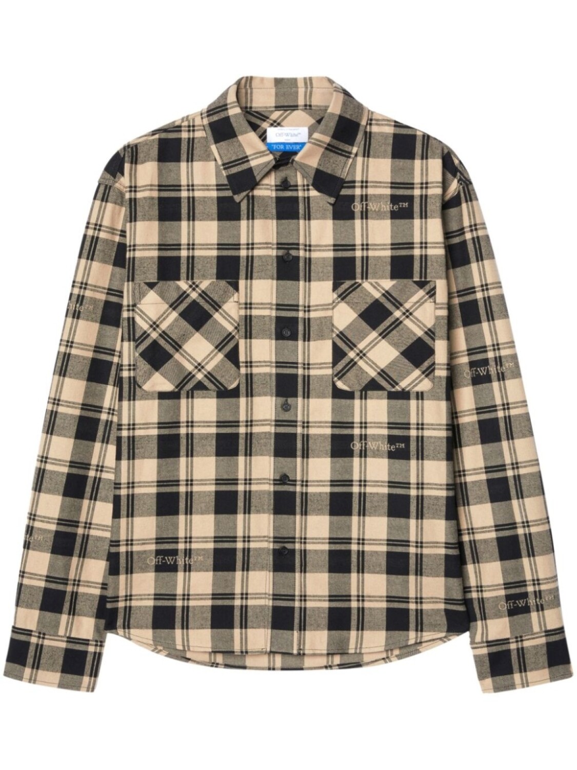 

Off-White фланелевая рубашка в клетку, нейтральный цвет