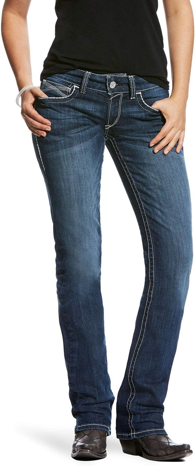

Джинсы R.E.A.L. Mid-Rise Stretch Stackable Straight Leg Jeans Ariat, цвет Ivy Dresden