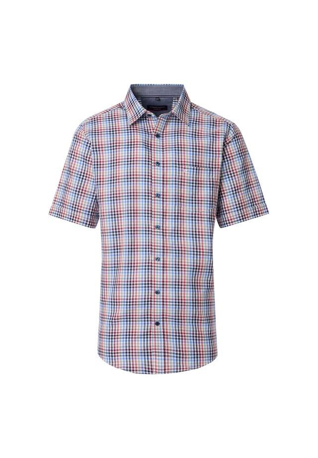 

Повседневная рубашка с коротким рукавом в клетку свободного покроя Casamoda, красный