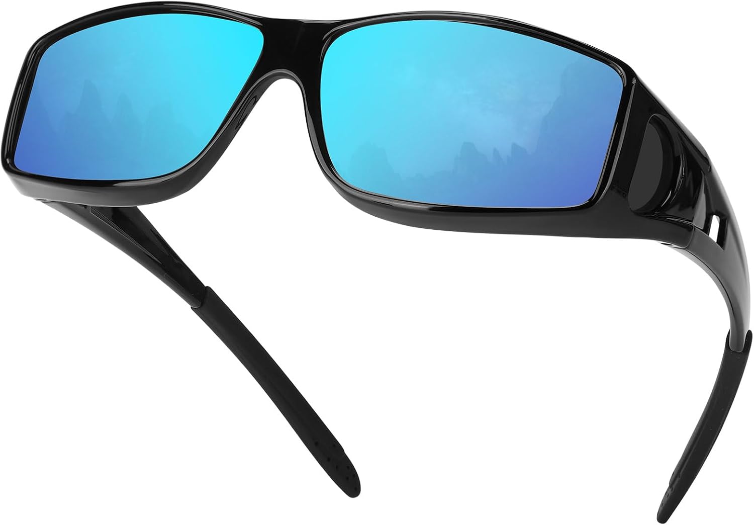 

Очки для вождения в ночное время для мужчин и женщин, надеваются поверх солнцезащитных очков, поляризованные, с защитой от бликов, HD-очки ночного видения FIMOSON, A1 Glossy Black Frame/Blue Mirrored Lens