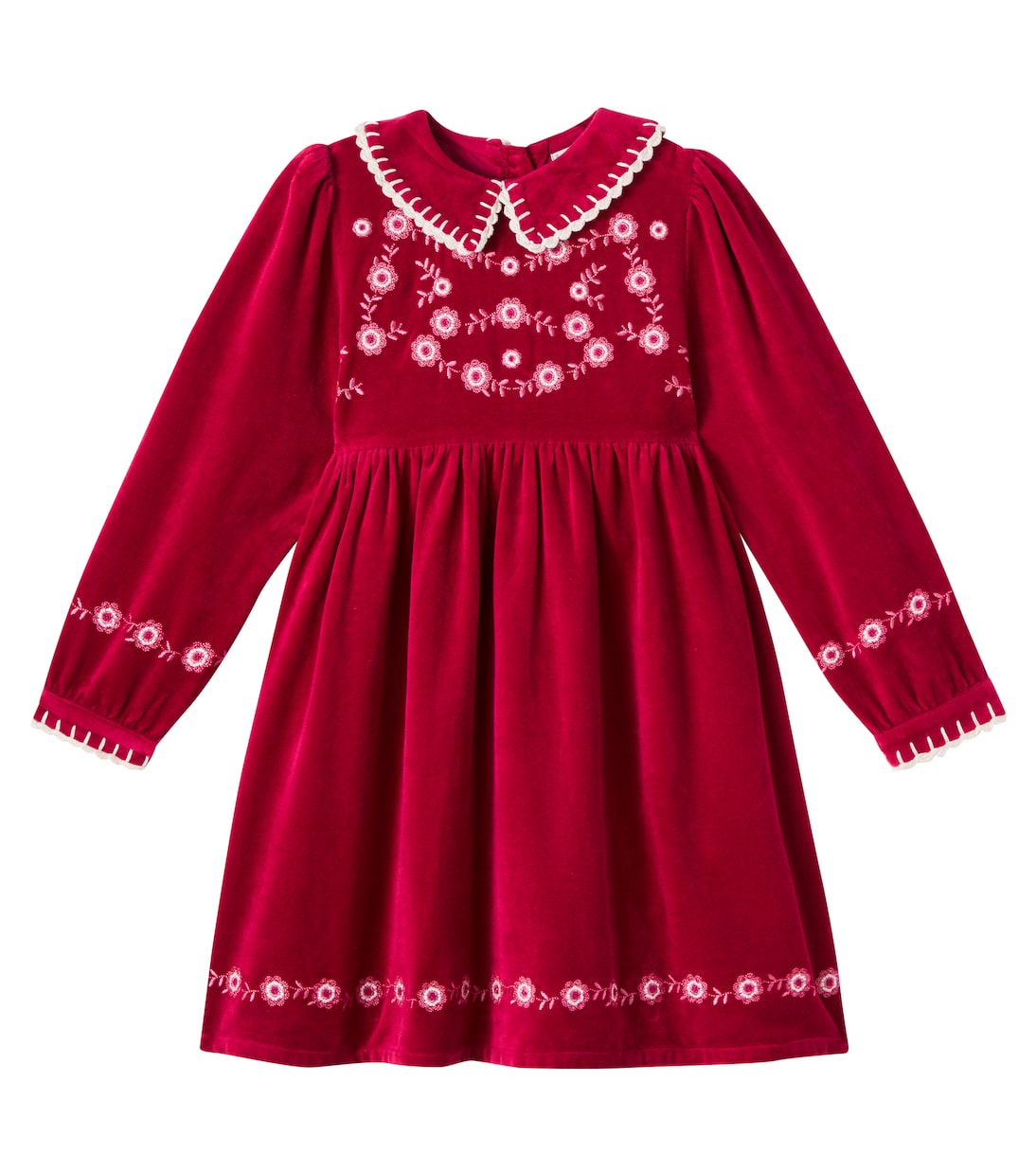 

Платье Милли из хлопка и льна с вышивкой Bebe Organic, Red Flame