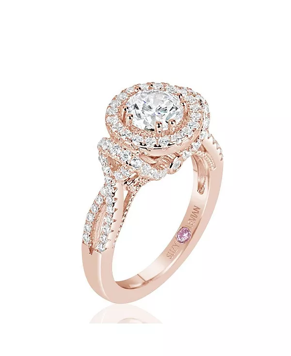 

Кольцо на годовщину Suzy Levian Rose из стерлингового серебра с кубическим цирконием Suzy Levian New York, white