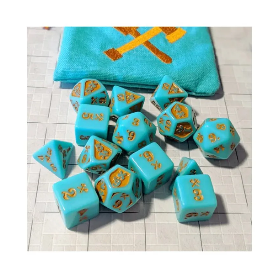 

Дробящий урон — акрил, бирюзовый с медью (14), Damage Dice