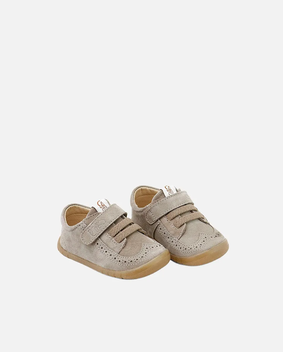 Детские босоножки barefoot из кожи с липучкой Eli 1957, бежевый — фото 3
