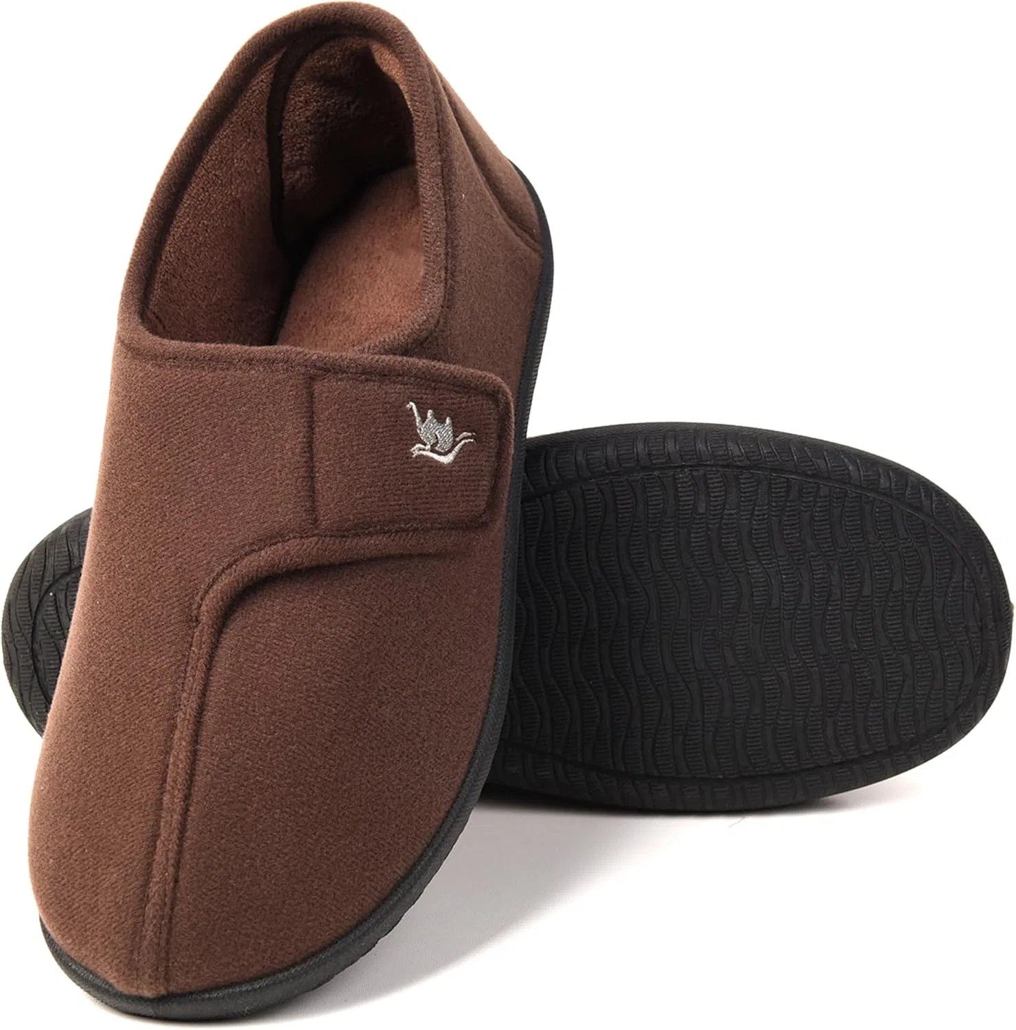 Мужские тапочки с регулировкой, Memory Foam, Solid-brown Happy Touch