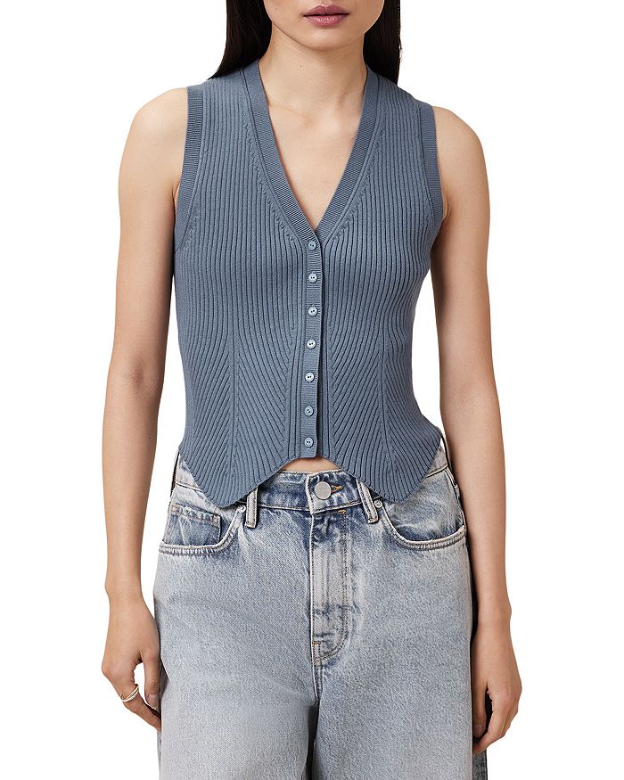 

Жилет с рубчиком Cruz ALLSAINTS, серый