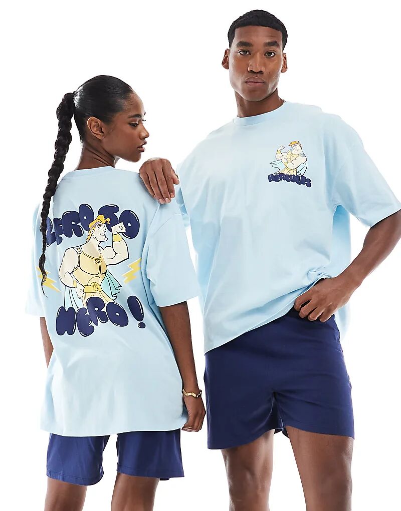 

Пижамный комплект Disney с принтом Геркулеса ASOS DESIGN синего цвета