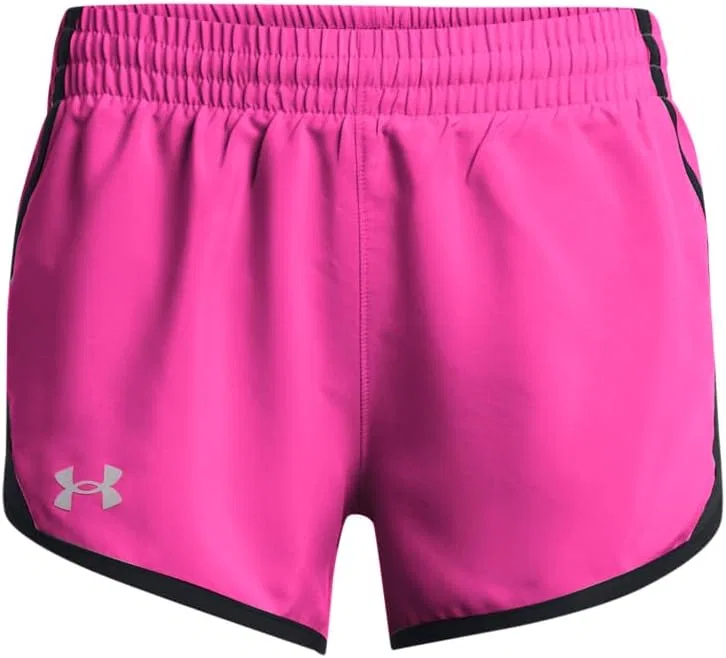 Шорты Under Armour Girls' Fly By Shorts, (652) Rebel Pink/Black/Reflective