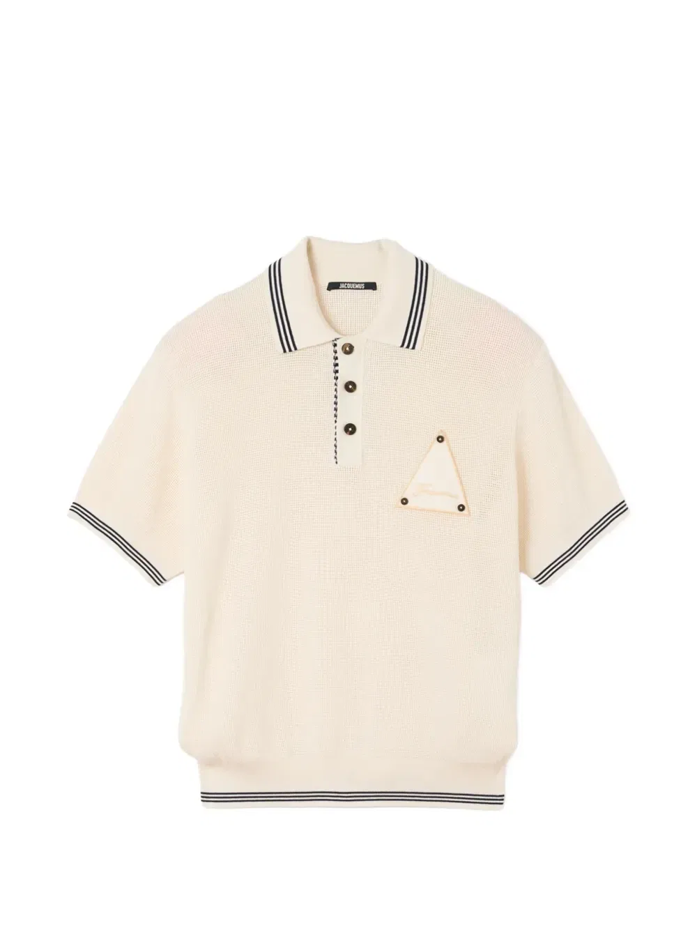 Футболка-поло Le Polo Voilier с кантом в полоску JACQUEMUS, бежевый