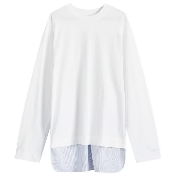 

Футболка Hemron Poplin Back с длинным рукавом Dries Van Noten, белый
