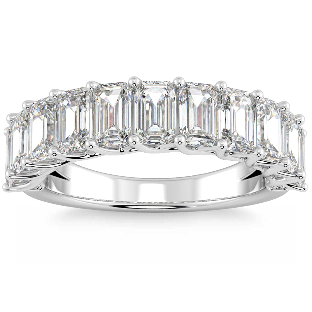 

Кольцо на годовщину свадьбы с изумрудом 3,60 карата, выращенное в лаборатории золото 14 карат Pompeii2, 14K White Gold