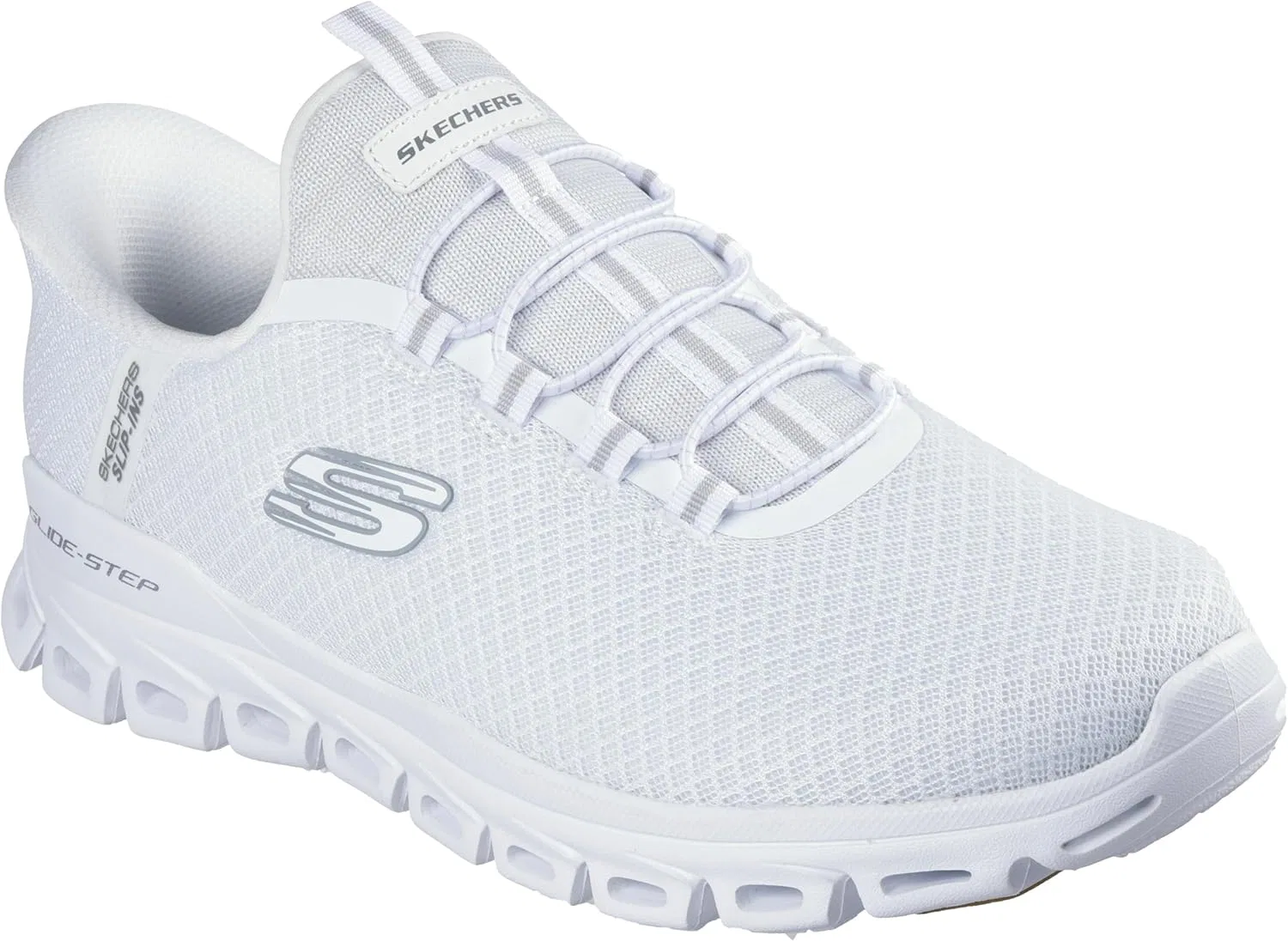 Мужские кроссовки Skechers Glide-Step Noxus Hands Free без шнурков, White Opulent Garden — фото 4