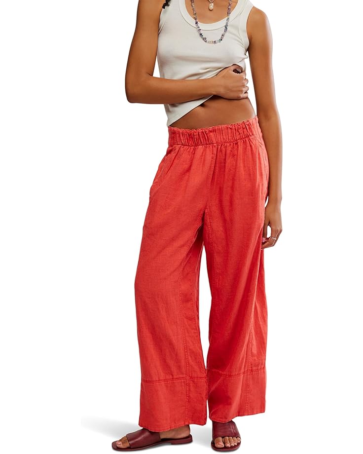 

Брюки Free People Days End Linen Pull-On, цвет Poppy Red