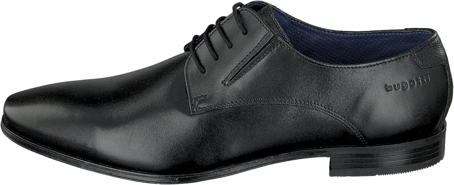 Туфли Bugatti Herren Anzugschuhe Klassischer Business Lederschuhe Derby mit Logo, Black 1000