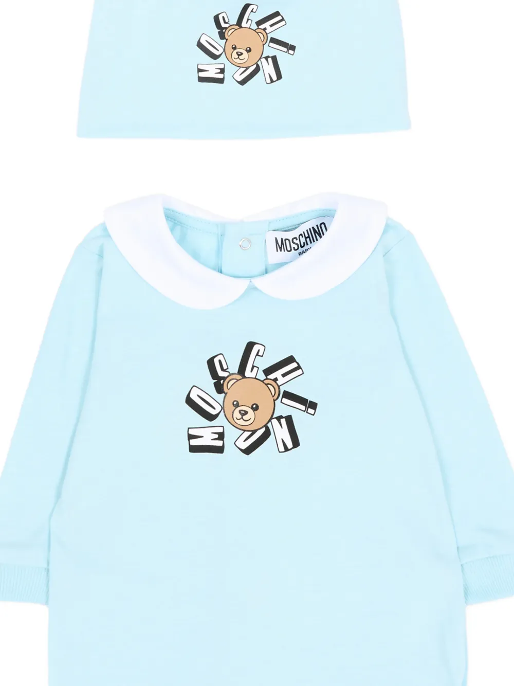 Комплект детской одежды с принтом медведя Moschino Kids, синий — фото 3