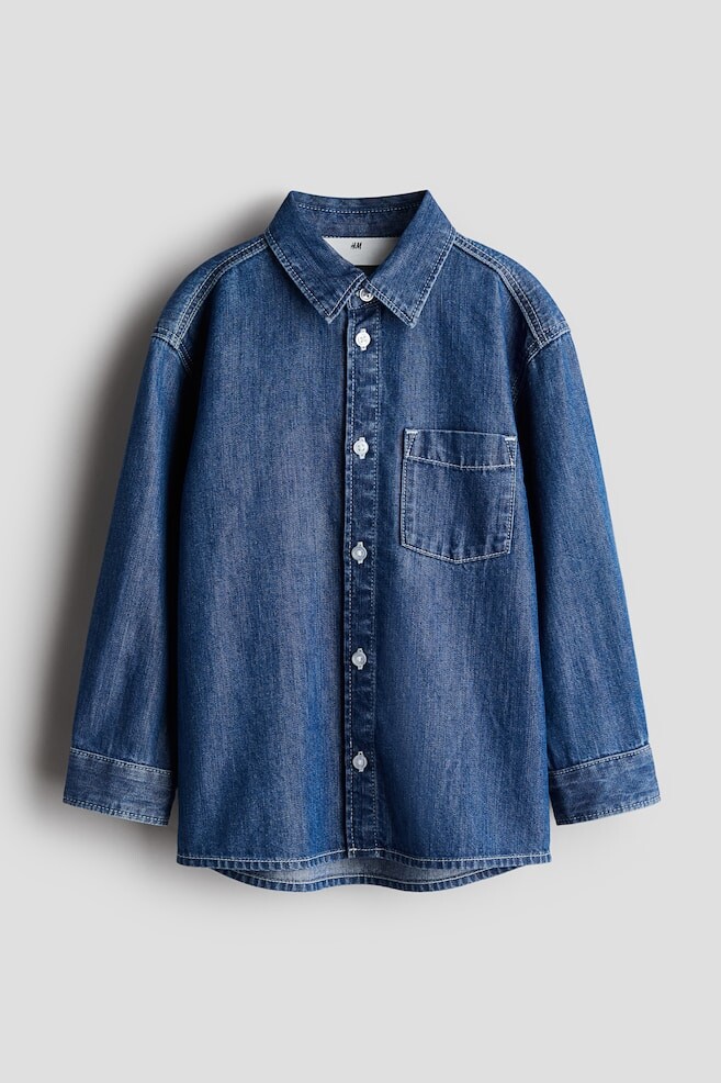 

Хлопковая джинсовая рубашка H&M, синий