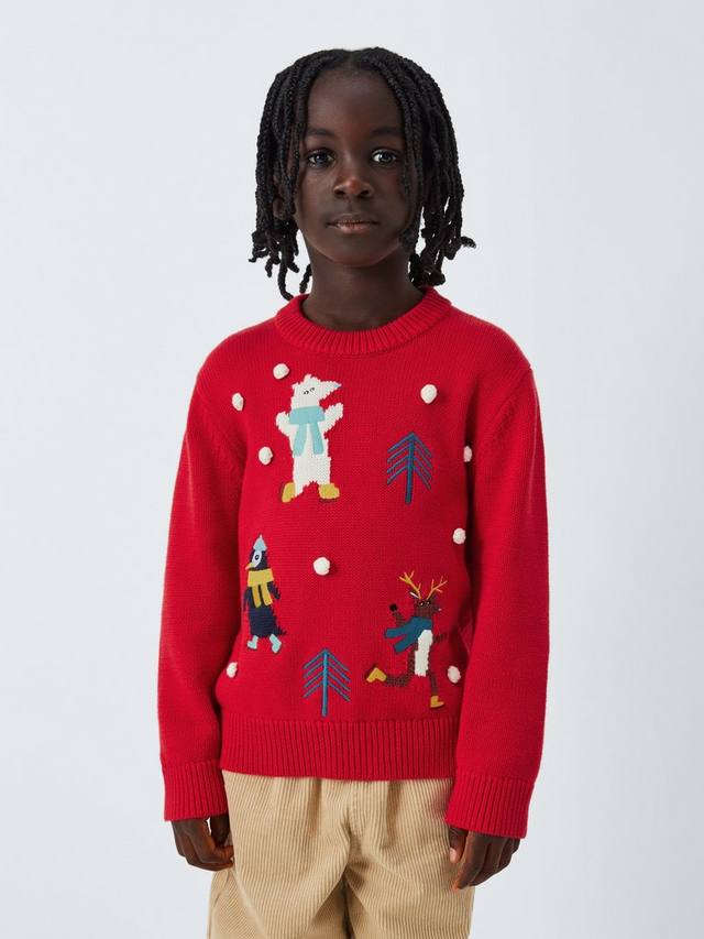 

Детский рождественский свитер с друзьями John Lewis, Red Multi