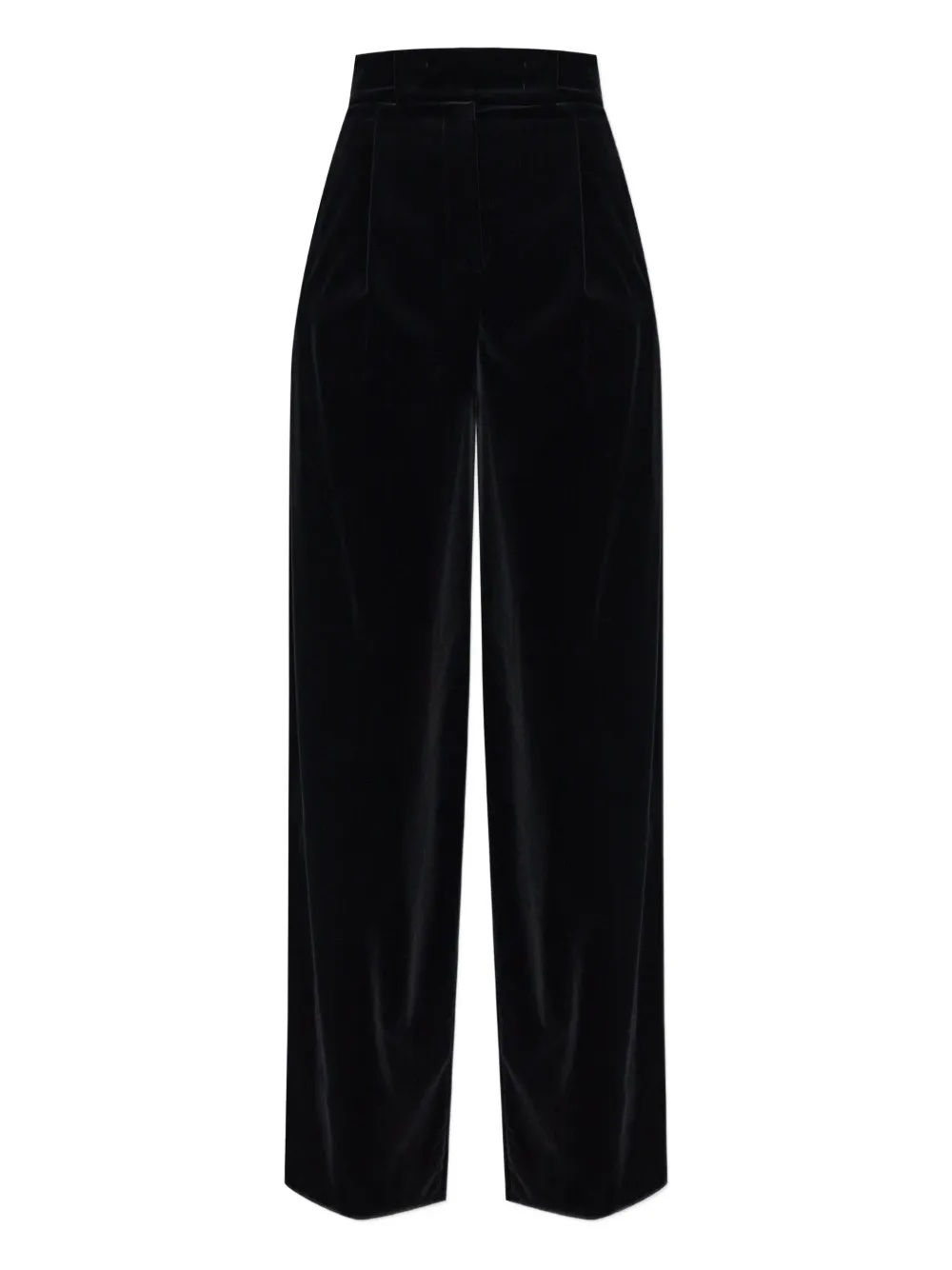 

Плиссированные бархатные брюки MAX MARA, черный