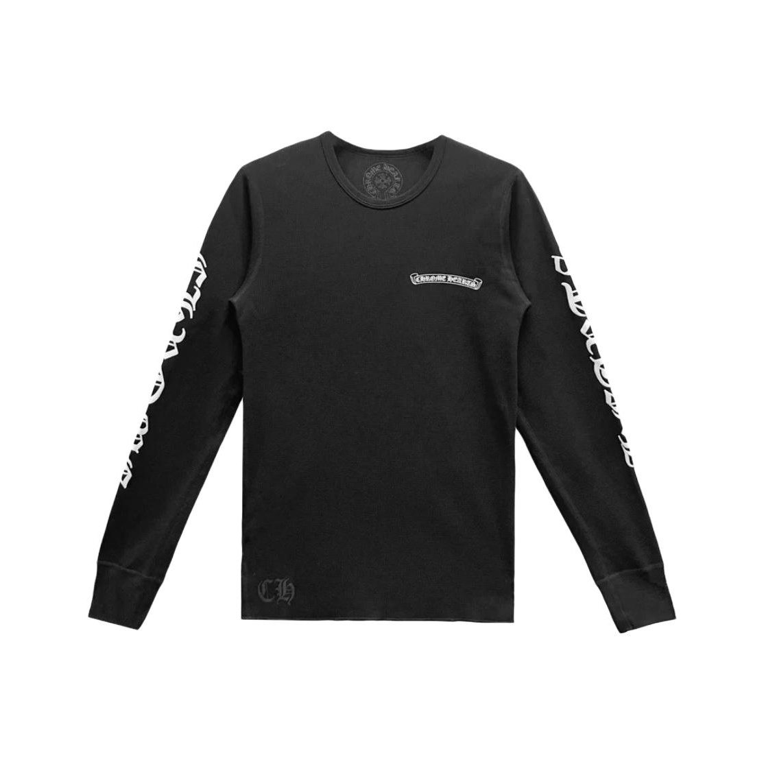 Футболка термо с длинным рукавом и логотипом Scroll Chrome Hearts, черный
