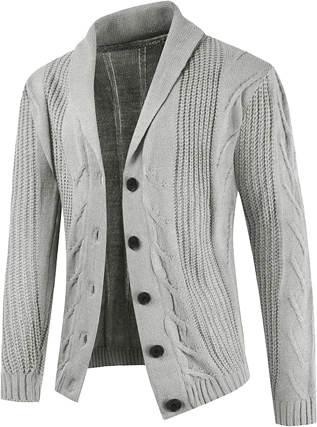 

Мужской кардиган из шерсти с пуговицами, легкий, с длинными рукавами и воротником-шалью Muscularfit