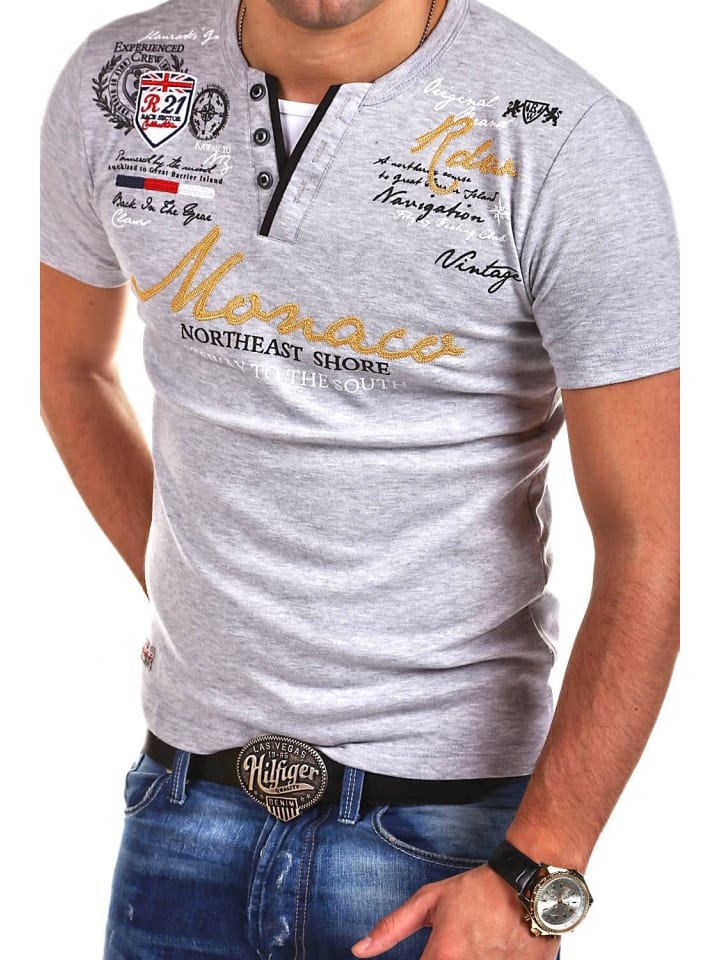 

Футболка MONACO серого цвета behype